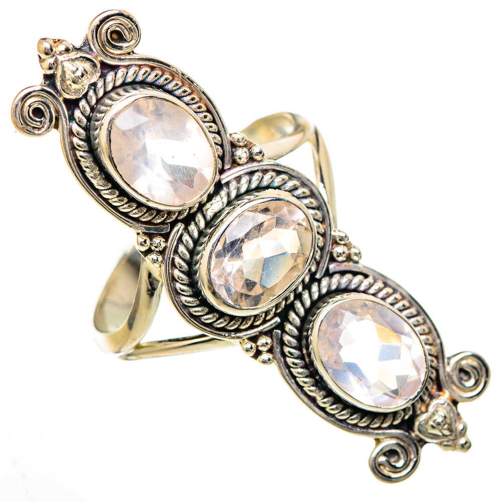 Rose Quartz Rings handcrafted by Anasilvercos - RING102160