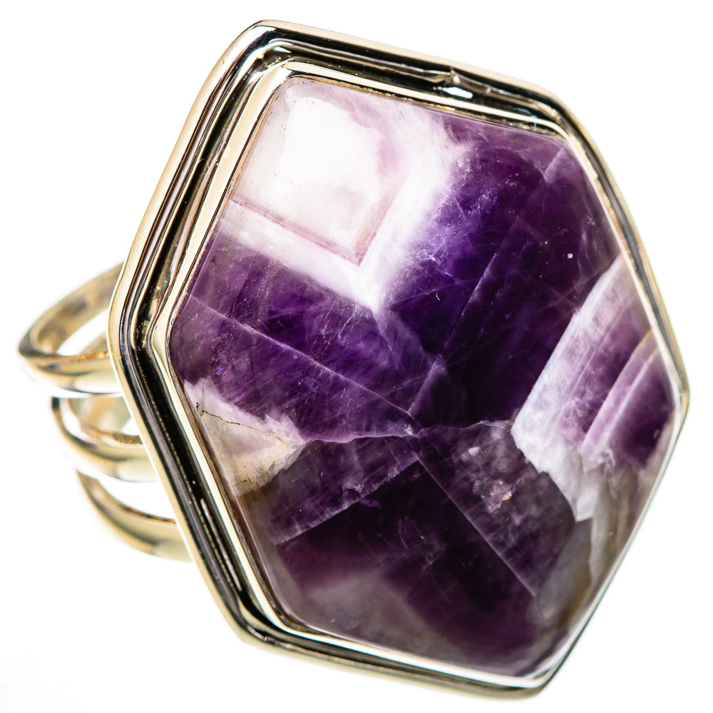 Chevron Amethyst Rings handcrafted by Anasilvercos - RING102164