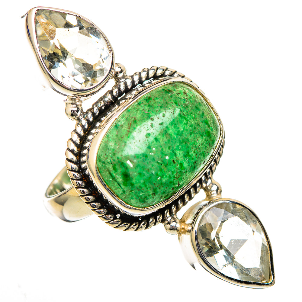 Green Aventurine, White Quartz Rings handcrafted by Anasilvercos - RING102186 - Photo 2