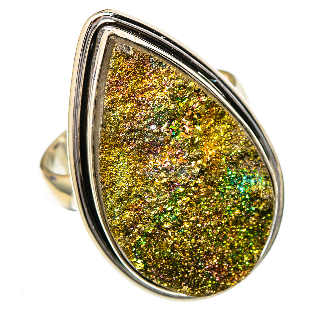 Spectro Pyrite Druzy Rings handcrafted by Anasilvercos - RING102202 - Photo 2