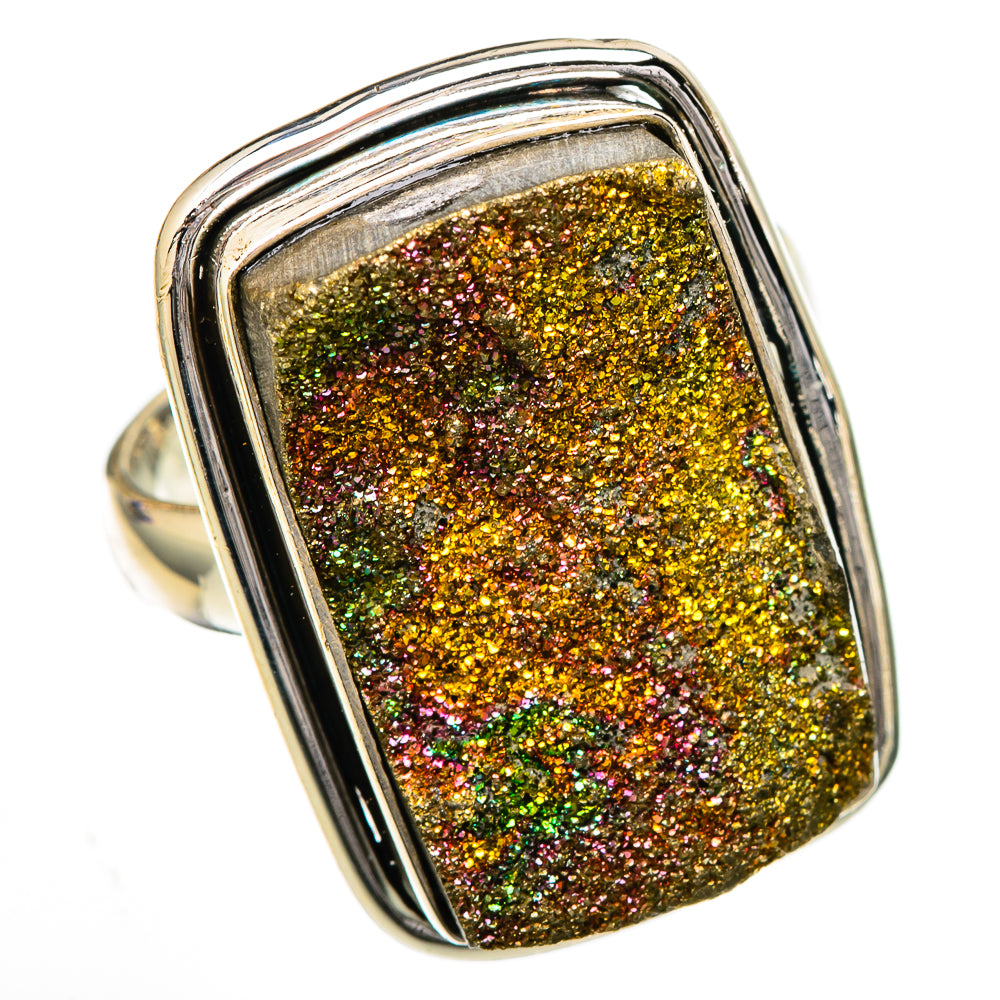 Spectro Pyrite Druzy Rings handcrafted by Anasilvercos - RING102203 - Photo 2