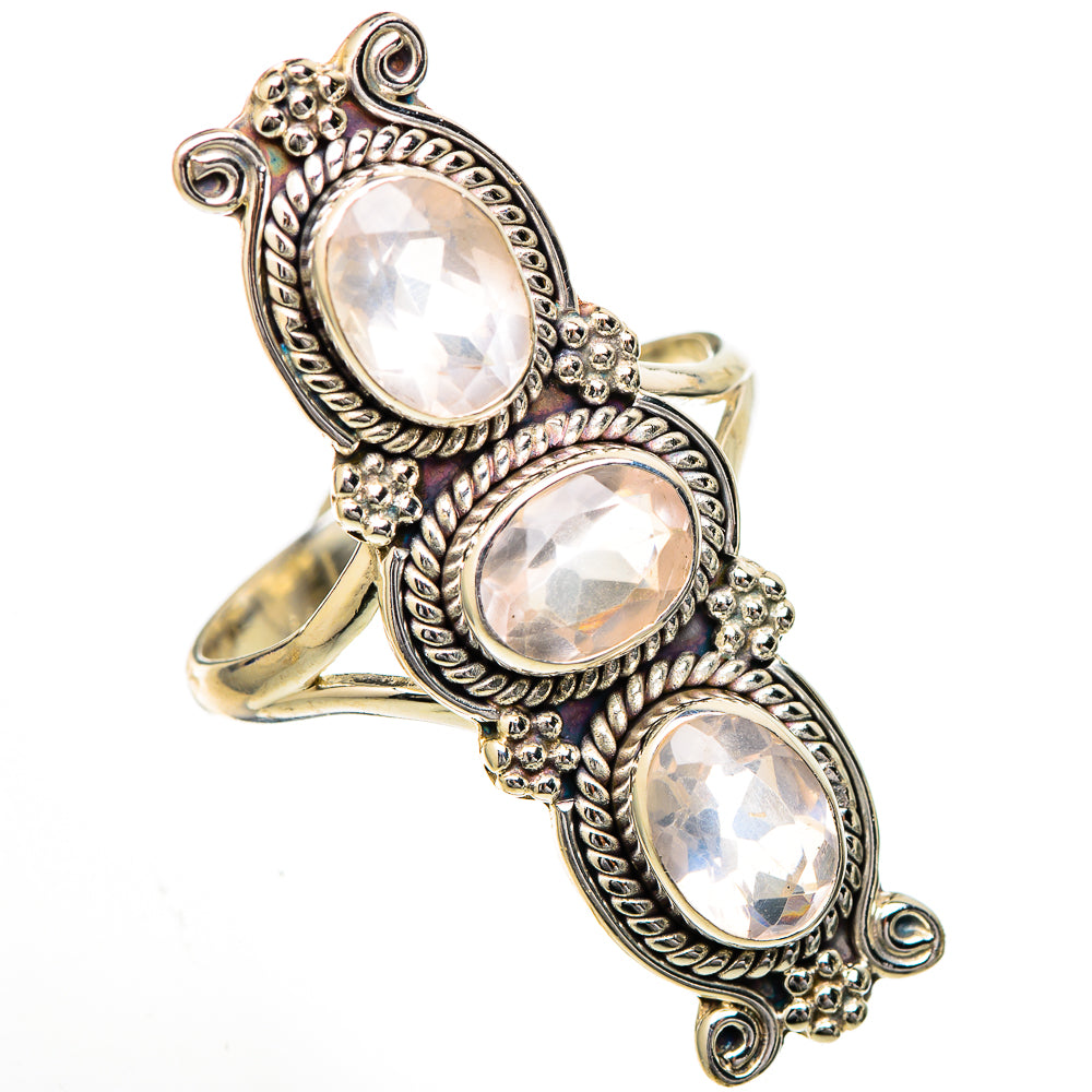 Rose Quartz Rings handcrafted by Anasilvercos - RING102233