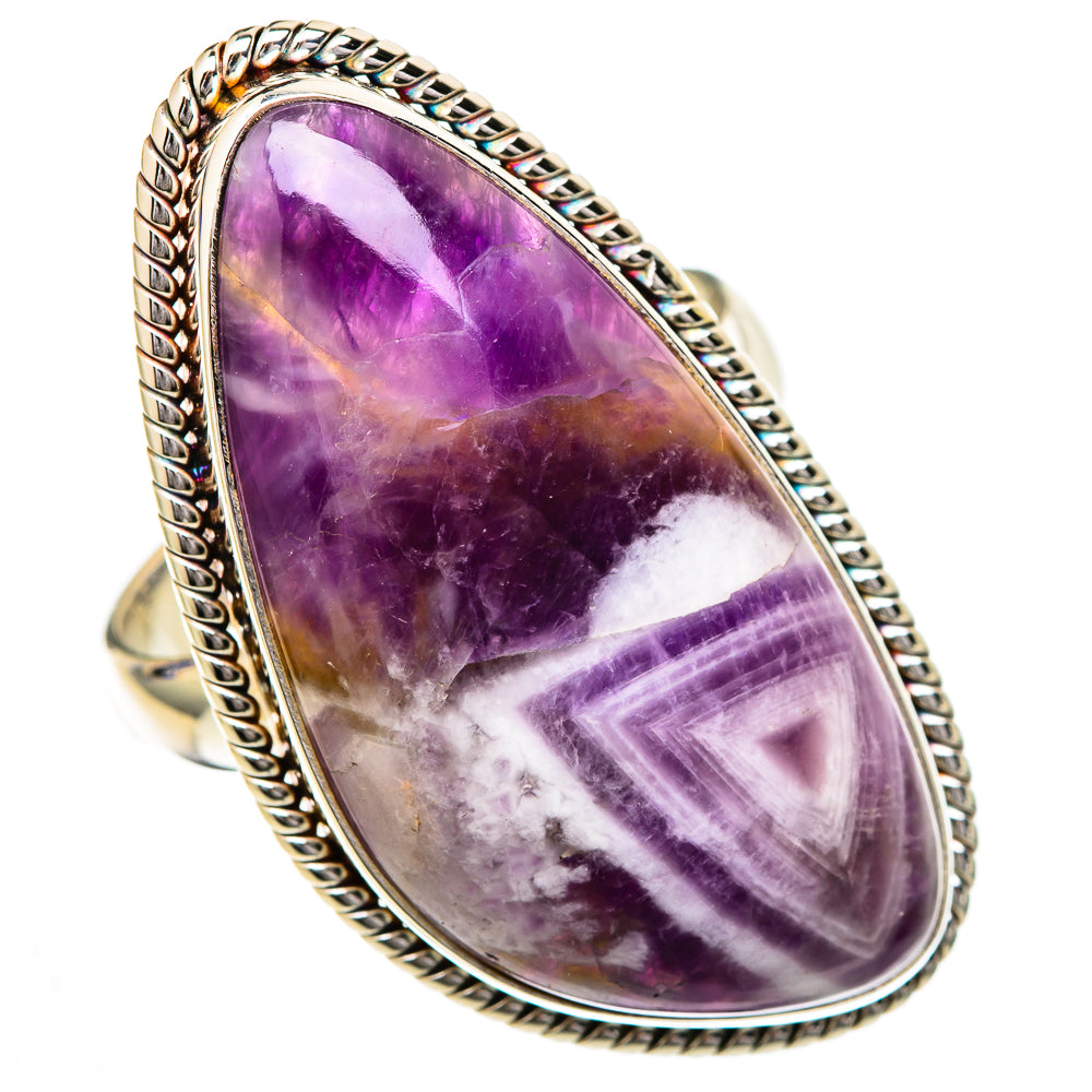Chevron Amethyst Rings handcrafted by Anasilvercos - RING102236