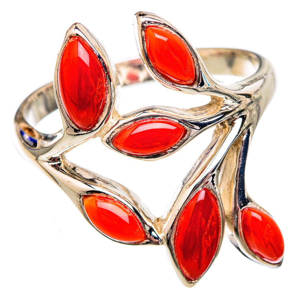 Mediterranean Red Coral Rings handcrafted by Anasilvercos - RING102254 - Photo 2