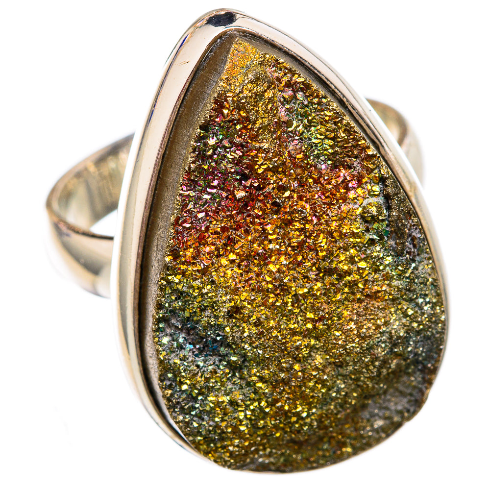 Spectro Pyrite Druzy Rings handcrafted by Anasilvercos - RING102258 - Photo 2