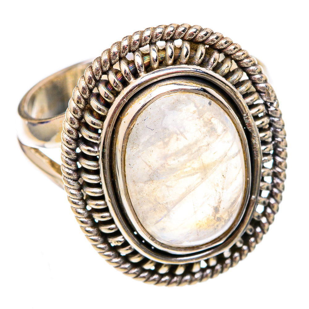 Rainbow Moonstone Rings handcrafted by Anasilvercos - RING102261 - Photo 2