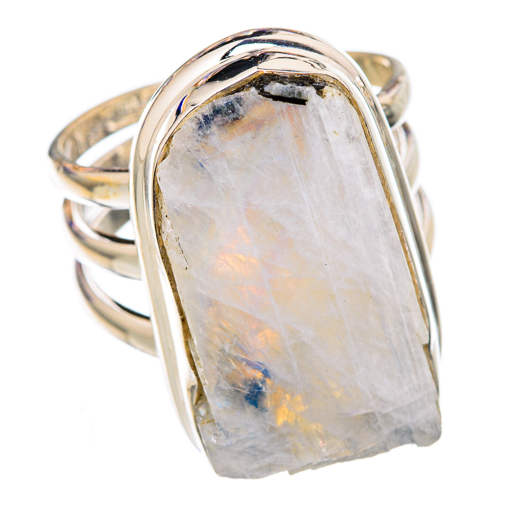 Rainbow Moonstone Rings handcrafted by Anasilvercos - RING102262 - Photo 2