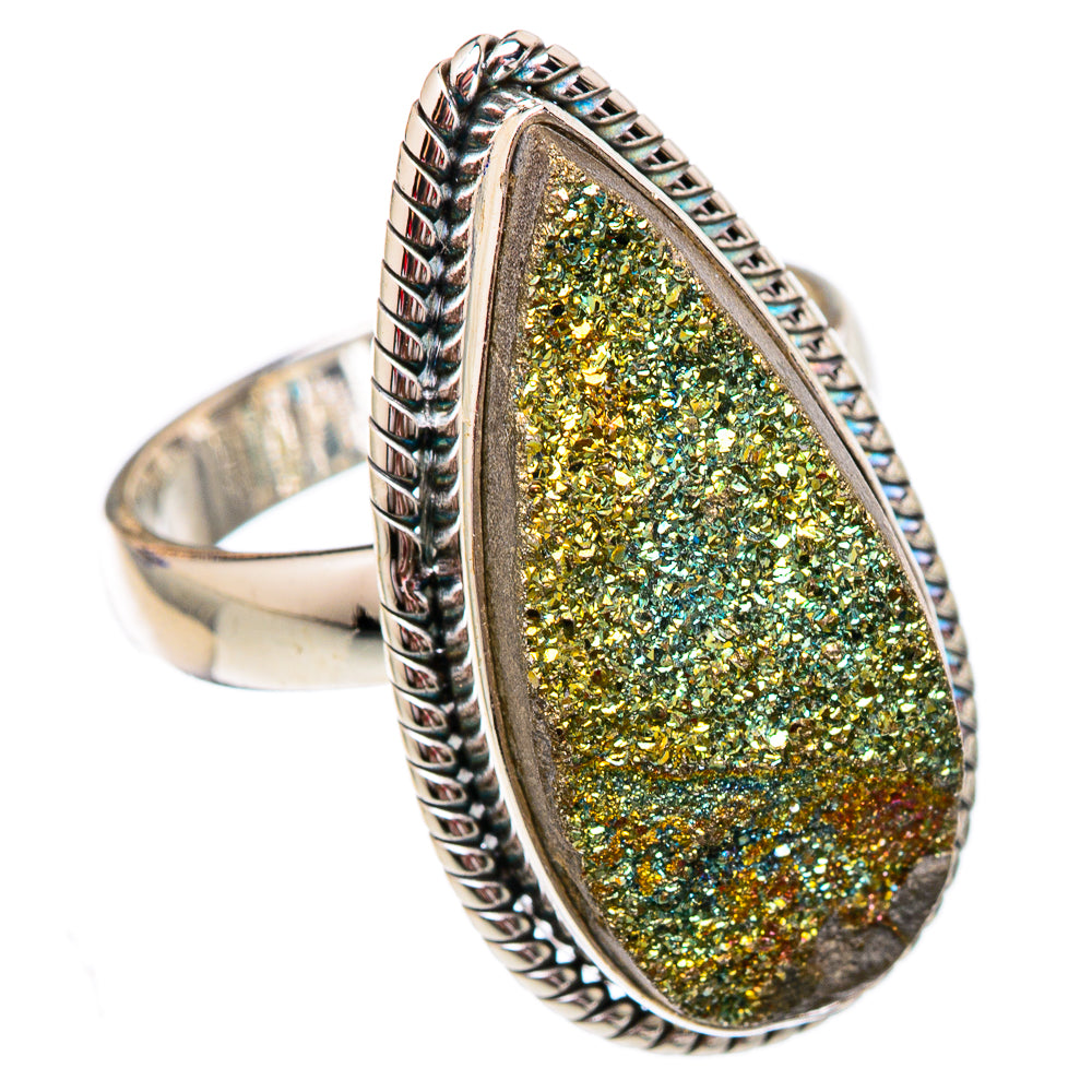 Spectro Pyrite Druzy Rings handcrafted by Anasilvercos - RING102285