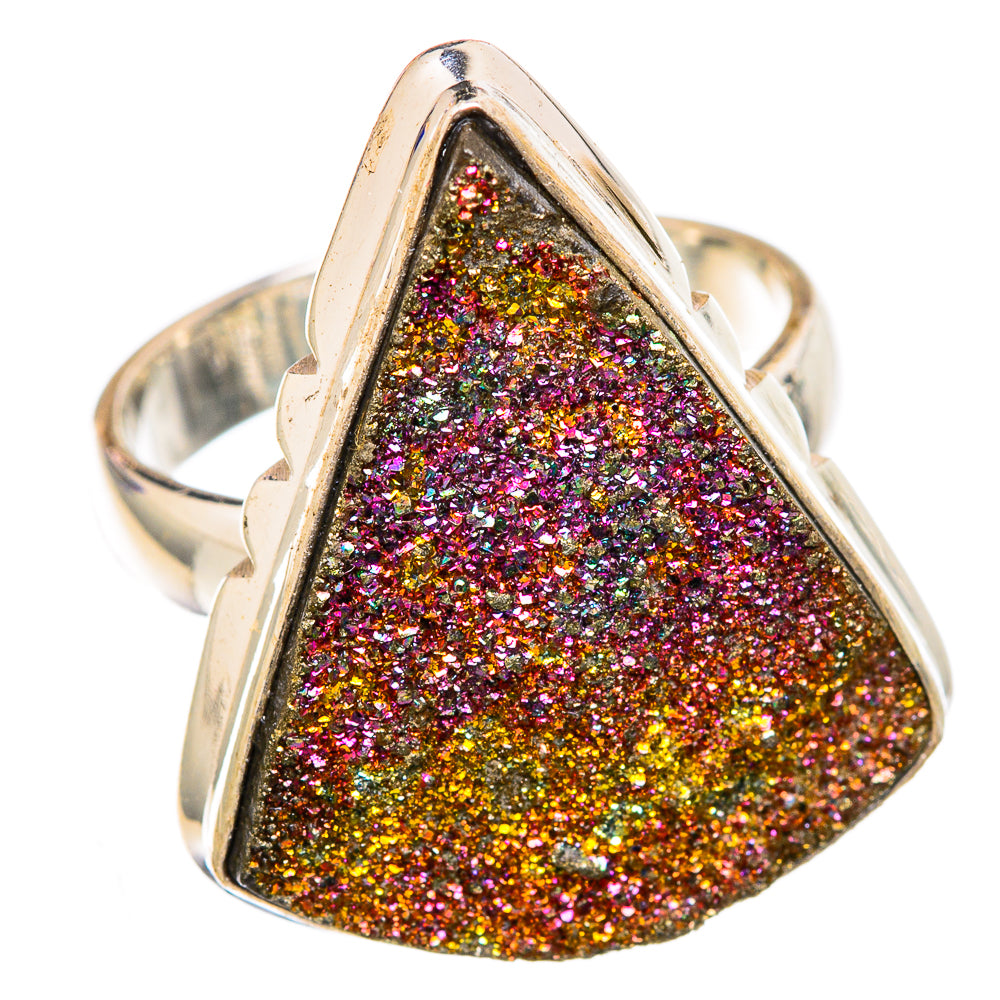 Spectro Pyrite Druzy Rings handcrafted by Anasilvercos - RING102315 - Photo 2