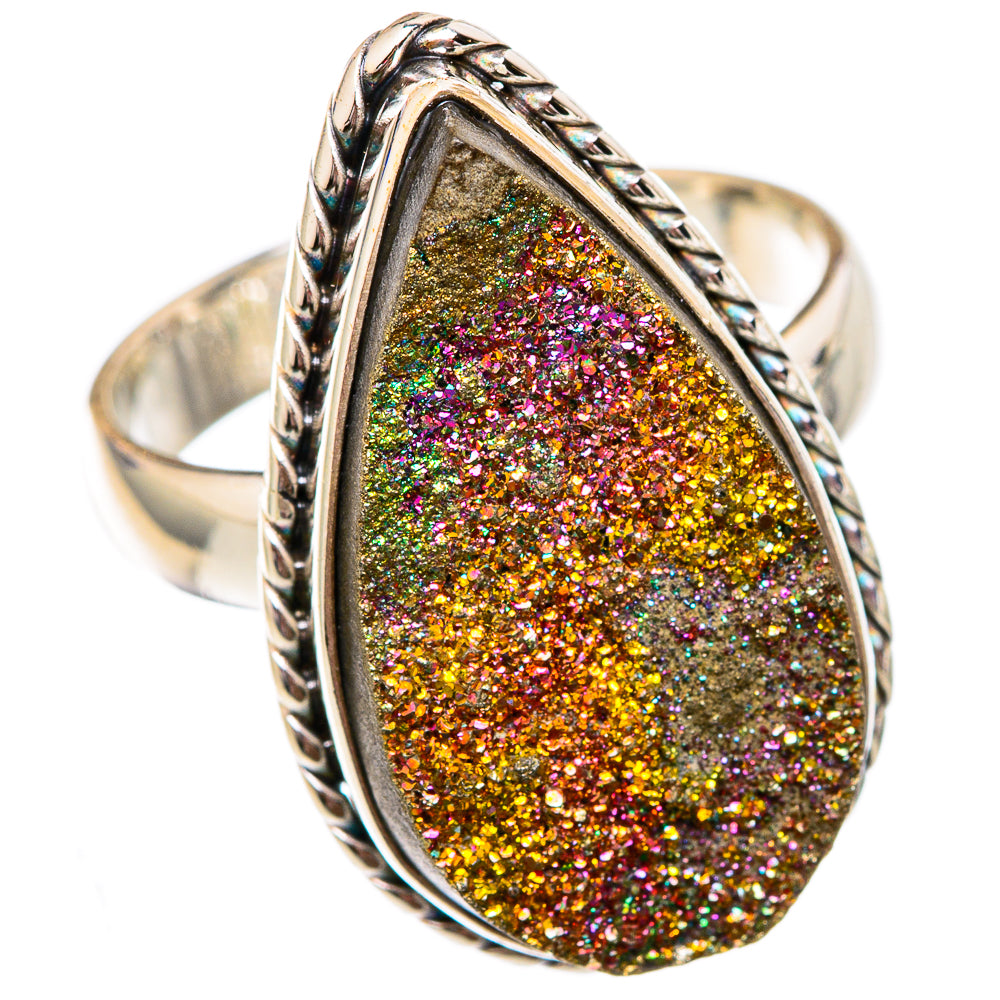 Spectro Pyrite Druzy Rings handcrafted by Anasilvercos - RING102340 - Photo 2
