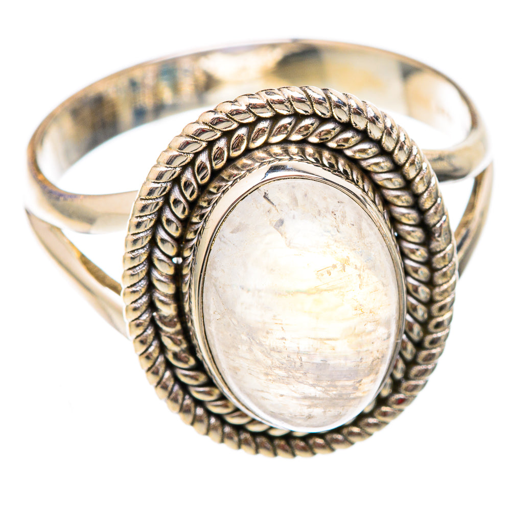 Rainbow Moonstone Rings handcrafted by Anasilvercos - RING102363