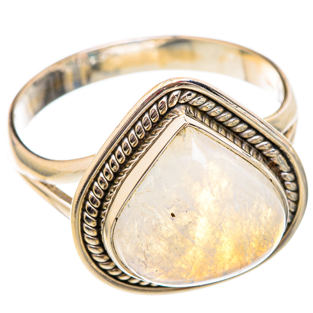 Rainbow Moonstone Rings handcrafted by Anasilvercos - RING102401