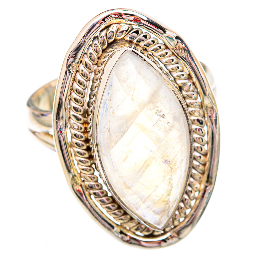 Rainbow Moonstone Rings handcrafted by Anasilvercos - RING102422 - Photo 2