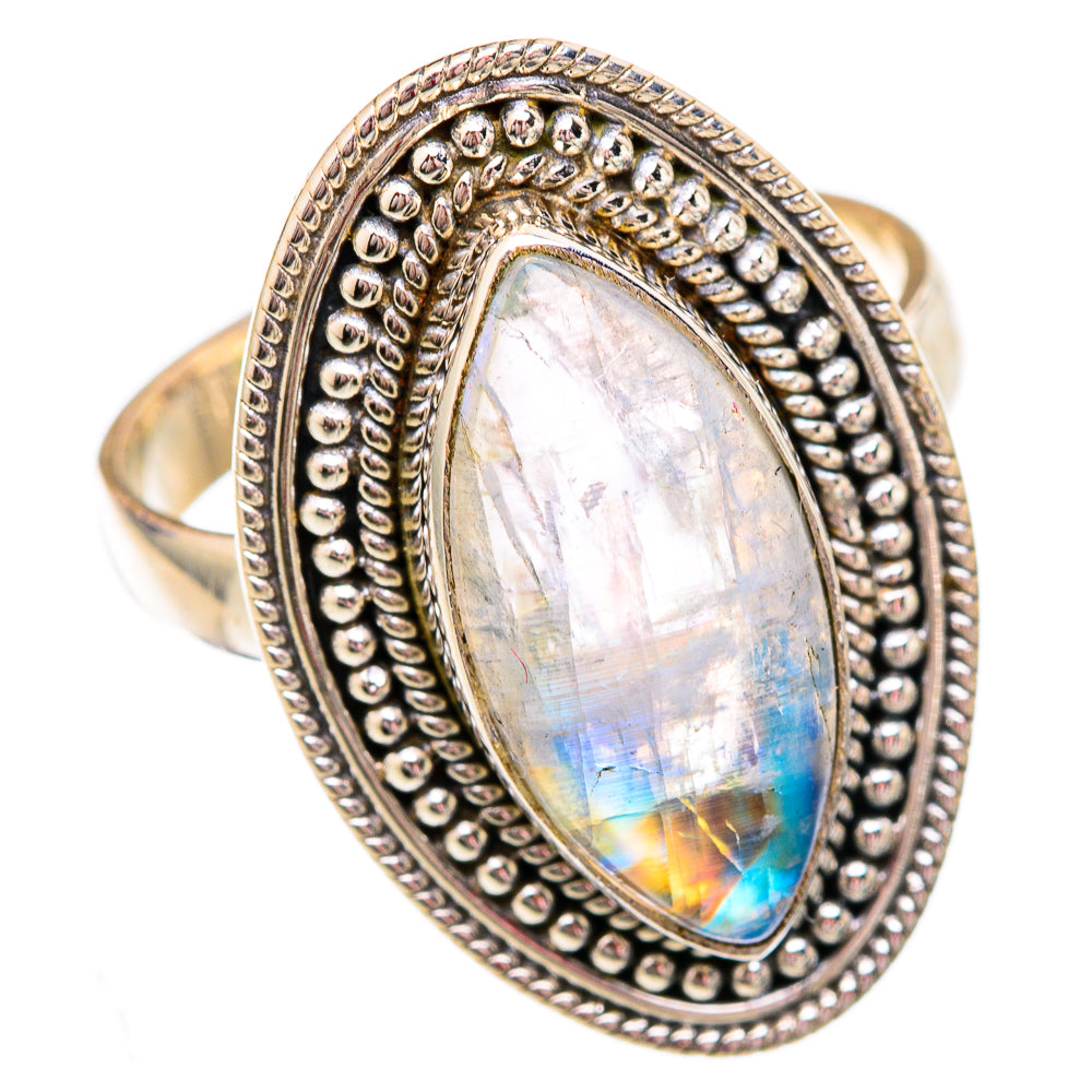 Rainbow Moonstone Rings handcrafted by Anasilvercos - RING102437 - Photo 2