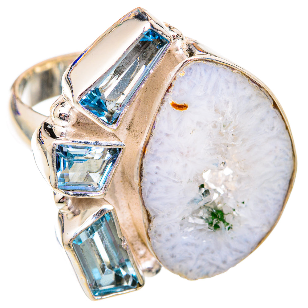 White Geode Slice Rings handcrafted by Anasilvercos - RING102460