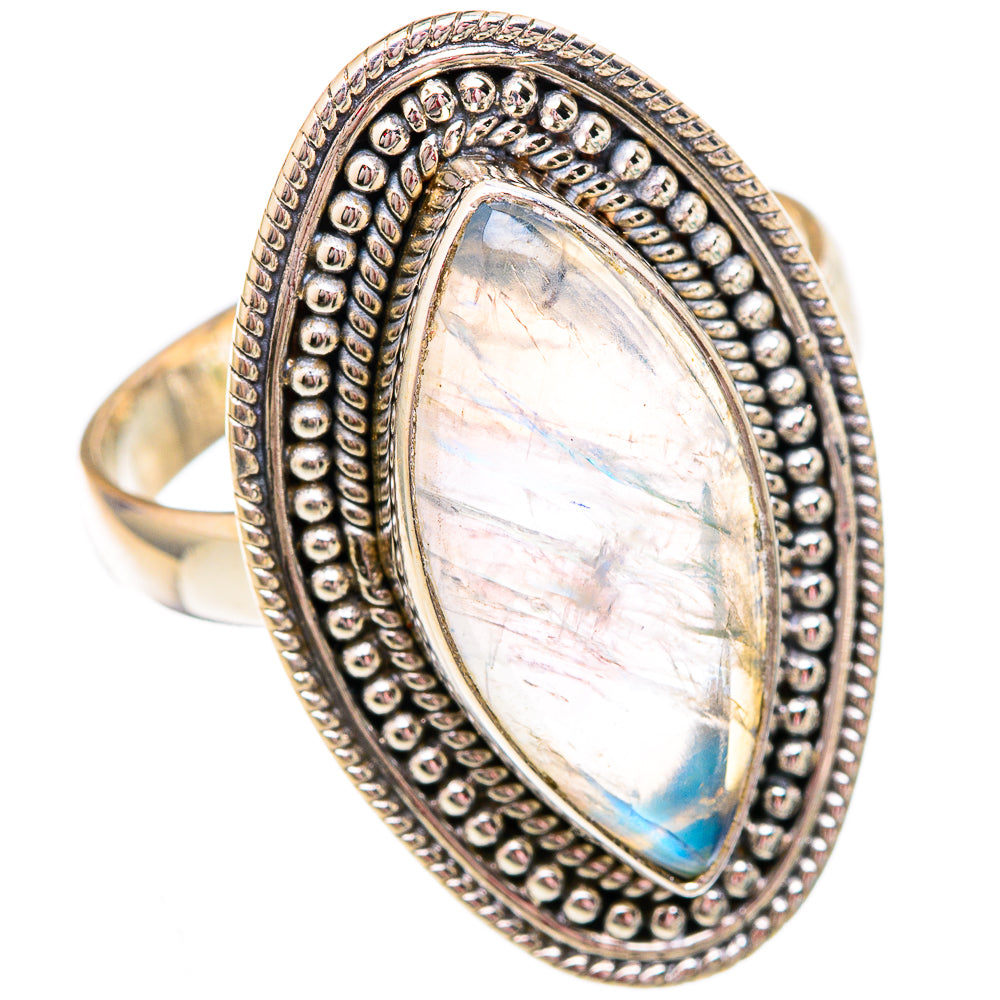 Rainbow Moonstone Rings handcrafted by Anasilvercos - RING102469 - Photo 2