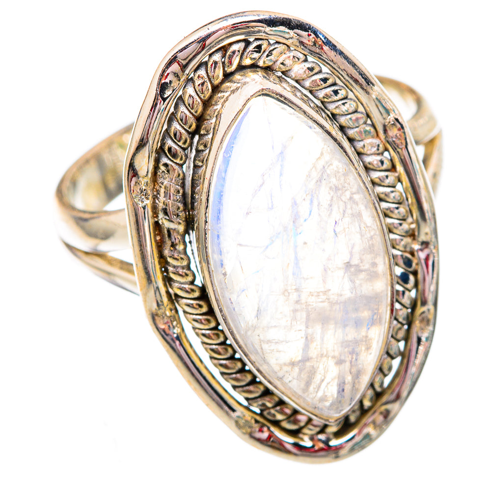 Rainbow Moonstone Rings handcrafted by Anasilvercos - RING102478 - Photo 2