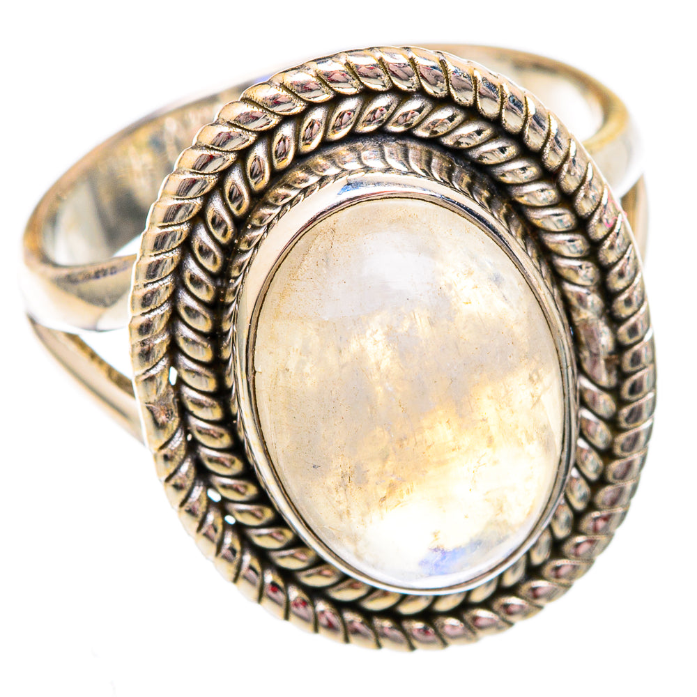 Rainbow Moonstone Rings handcrafted by Anasilvercos - RING102479 - Photo 2