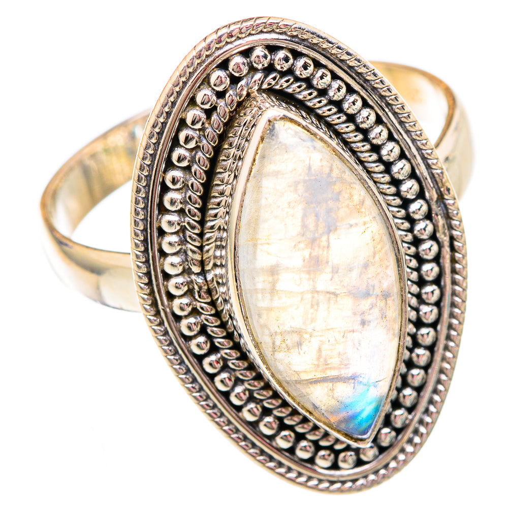 Rainbow Moonstone Rings handcrafted by Anasilvercos - RING102480 - Photo 2