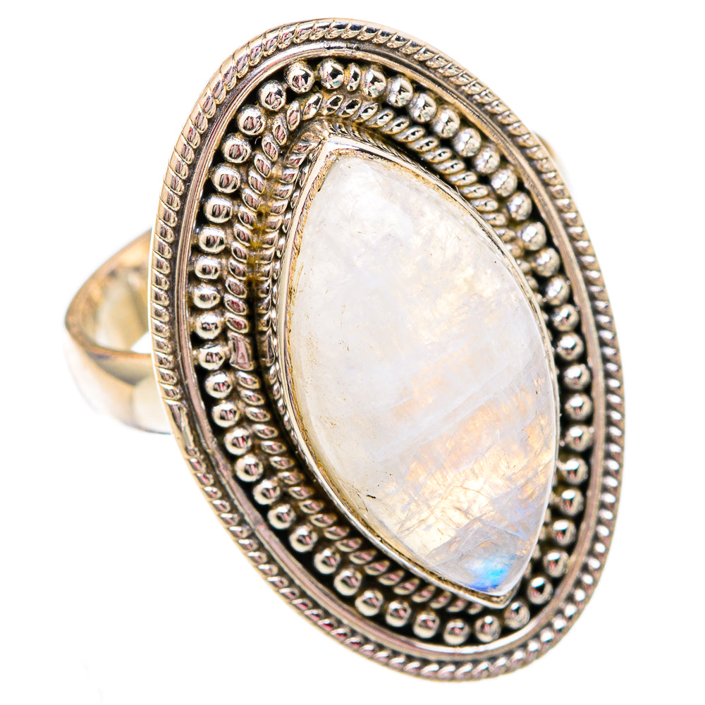 Rainbow Moonstone Rings handcrafted by Anasilvercos - RING102485 - Photo 2
