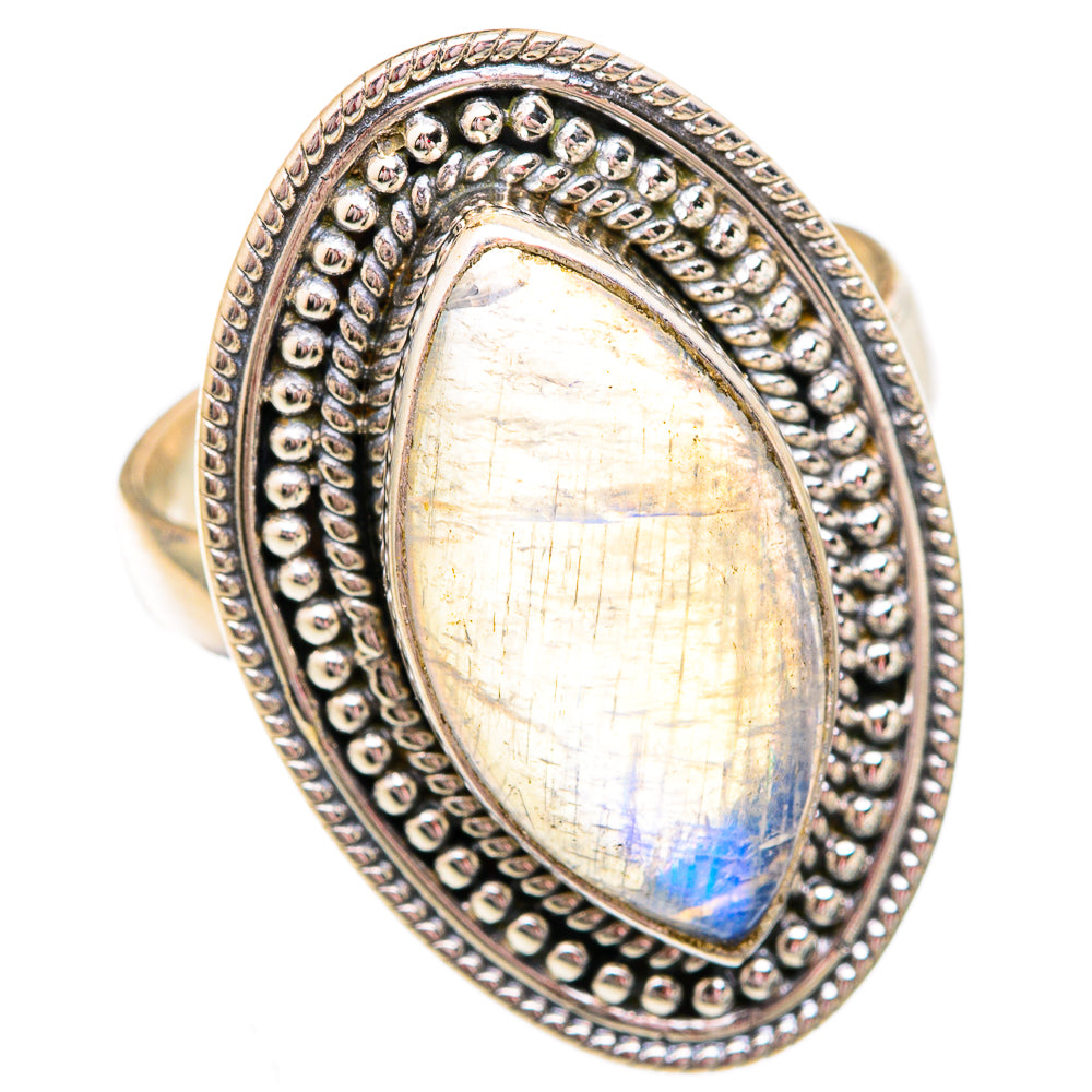 Rainbow Moonstone Rings handcrafted by Anasilvercos - RING102493 - Photo 2