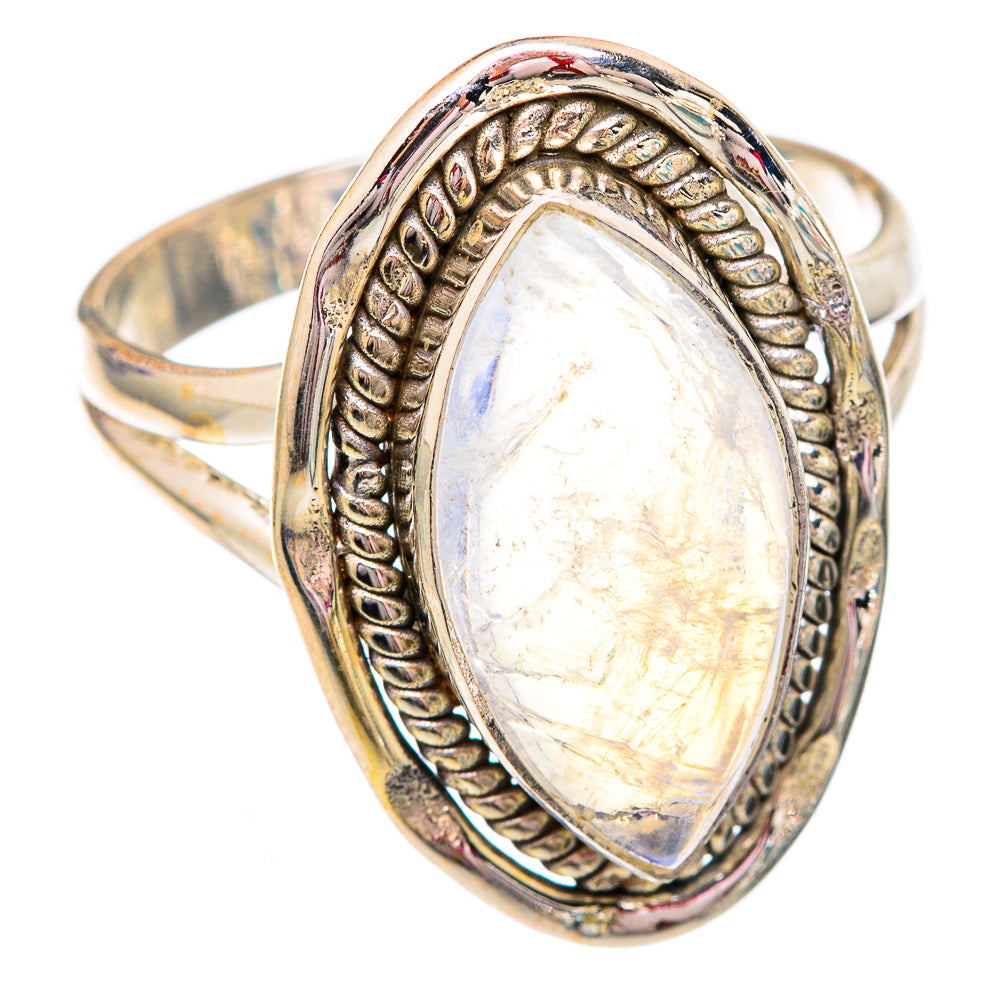 Rainbow Moonstone Rings handcrafted by Anasilvercos - RING102497