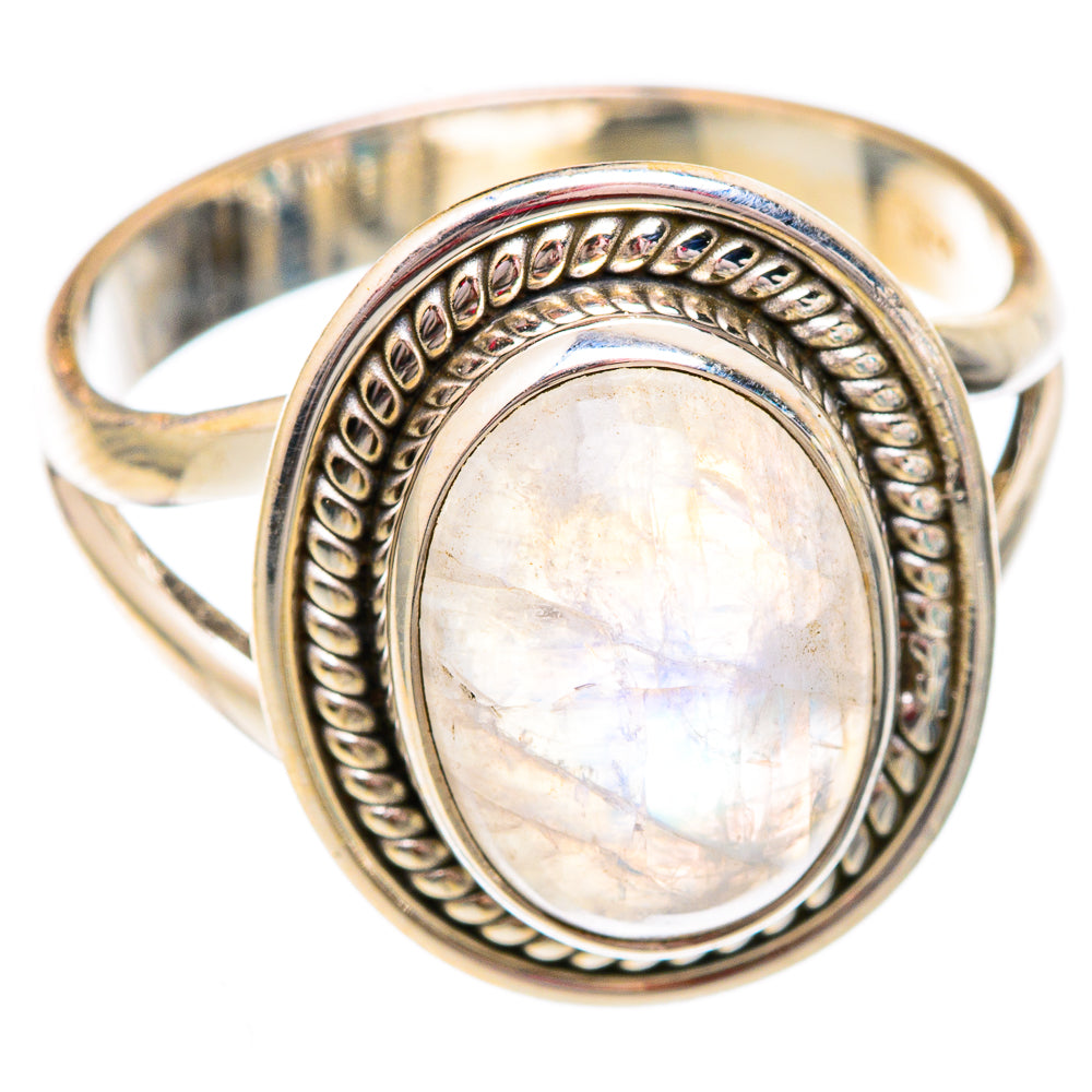 Rainbow Moonstone Rings handcrafted by Anasilvercos - RING102498 - Photo 2