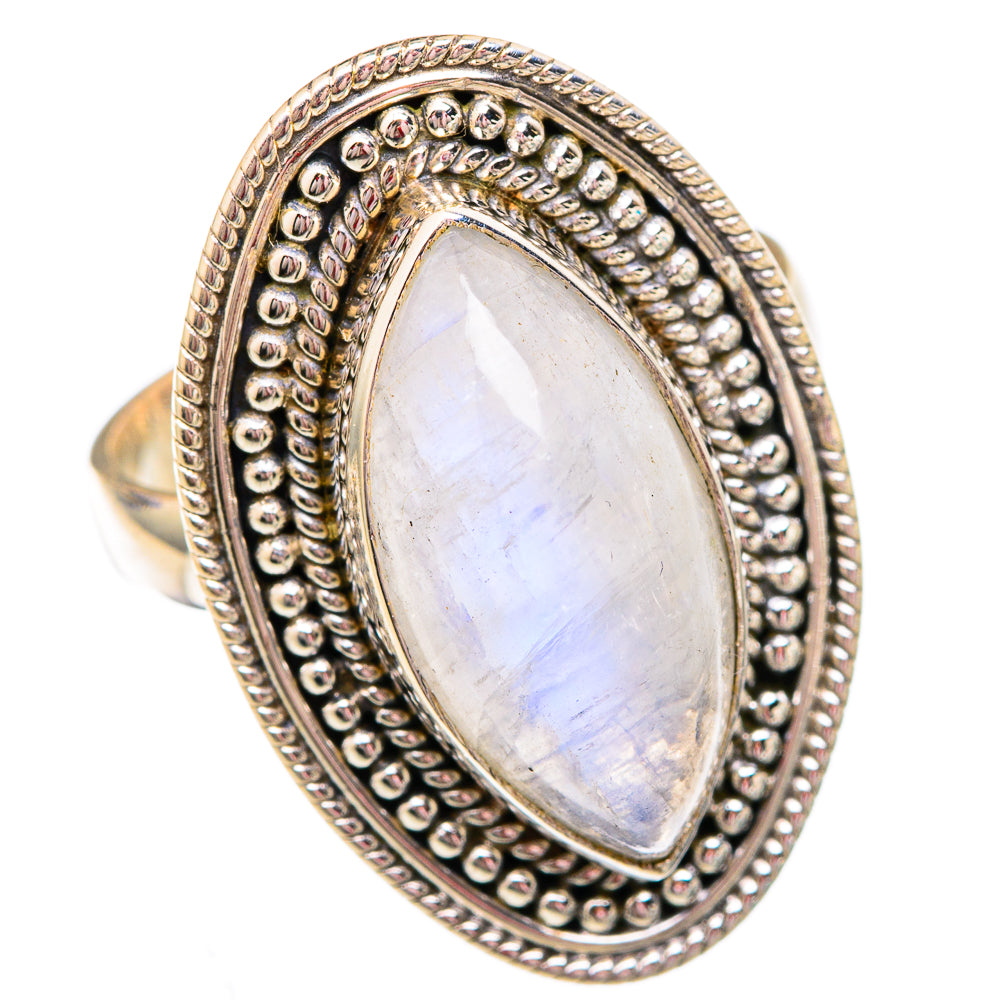Rainbow Moonstone Rings handcrafted by Anasilvercos - RING102499
