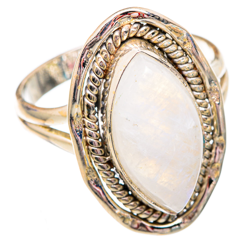 Rainbow Moonstone Rings handcrafted by Anasilvercos - RING102503 - Photo 2