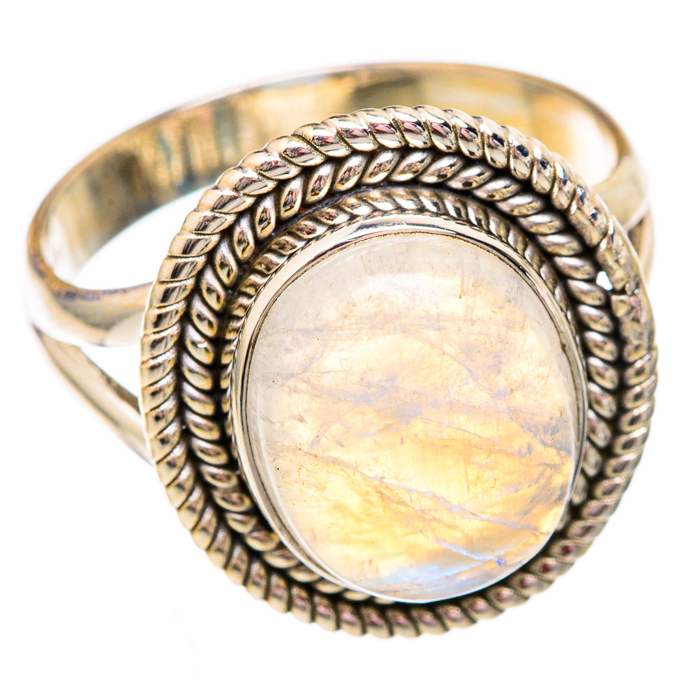 Rainbow Moonstone Rings handcrafted by Anasilvercos - RING102515 - Photo 2
