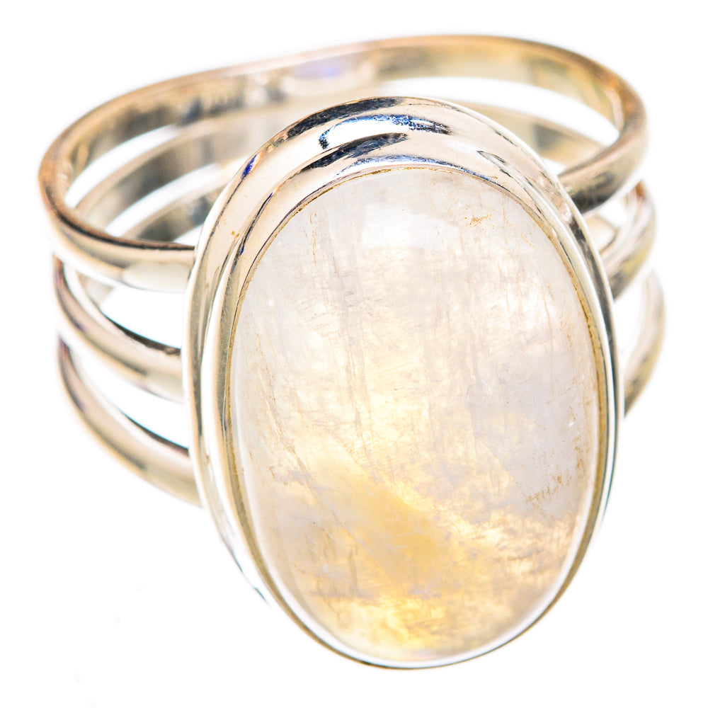 Rainbow Moonstone Rings handcrafted by Anasilvercos - RING102525