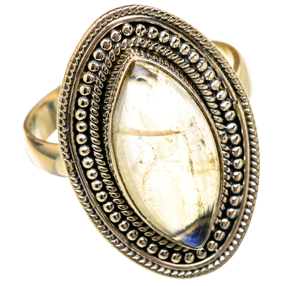 Rainbow Moonstone Rings handcrafted by Anasilvercos - RING102633 - Photo 2