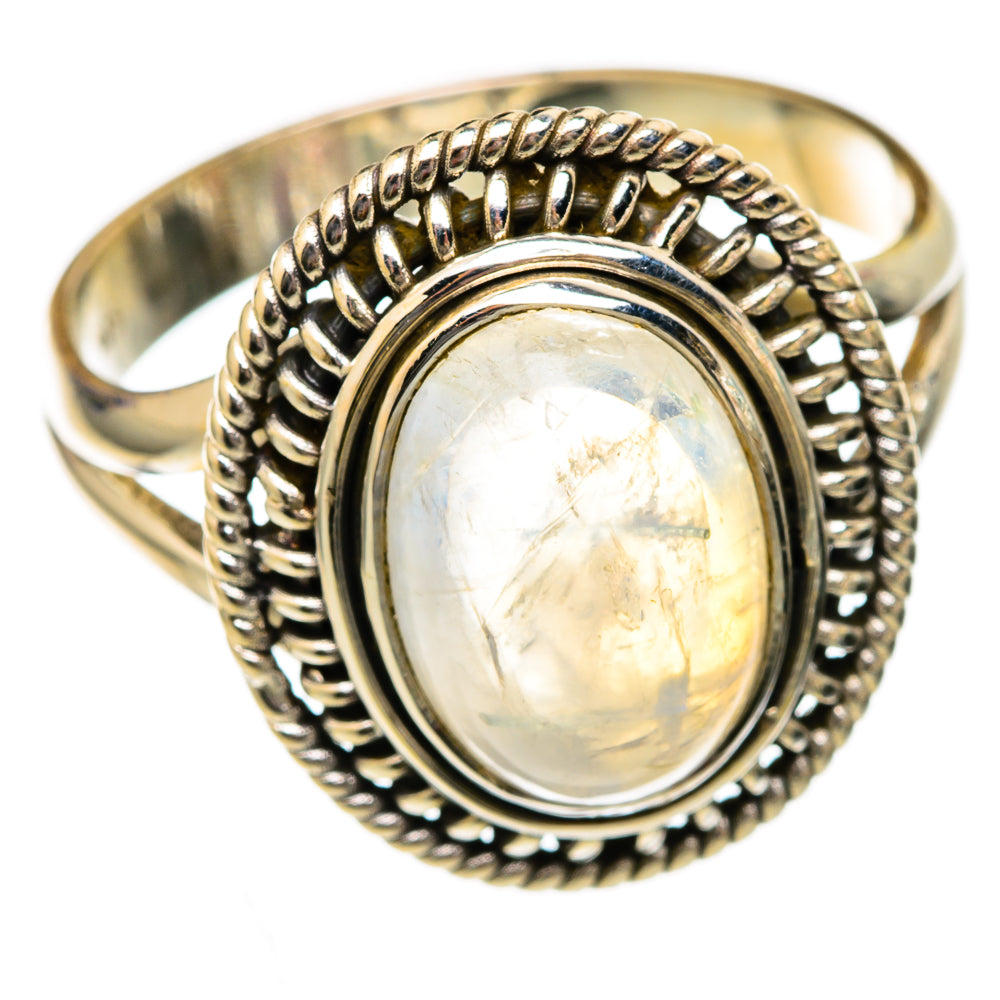 Rainbow Moonstone Rings handcrafted by Anasilvercos - RING102652