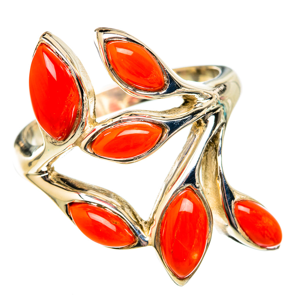 Mediterranean Red Coral Rings handcrafted by Anasilvercos - RING102677