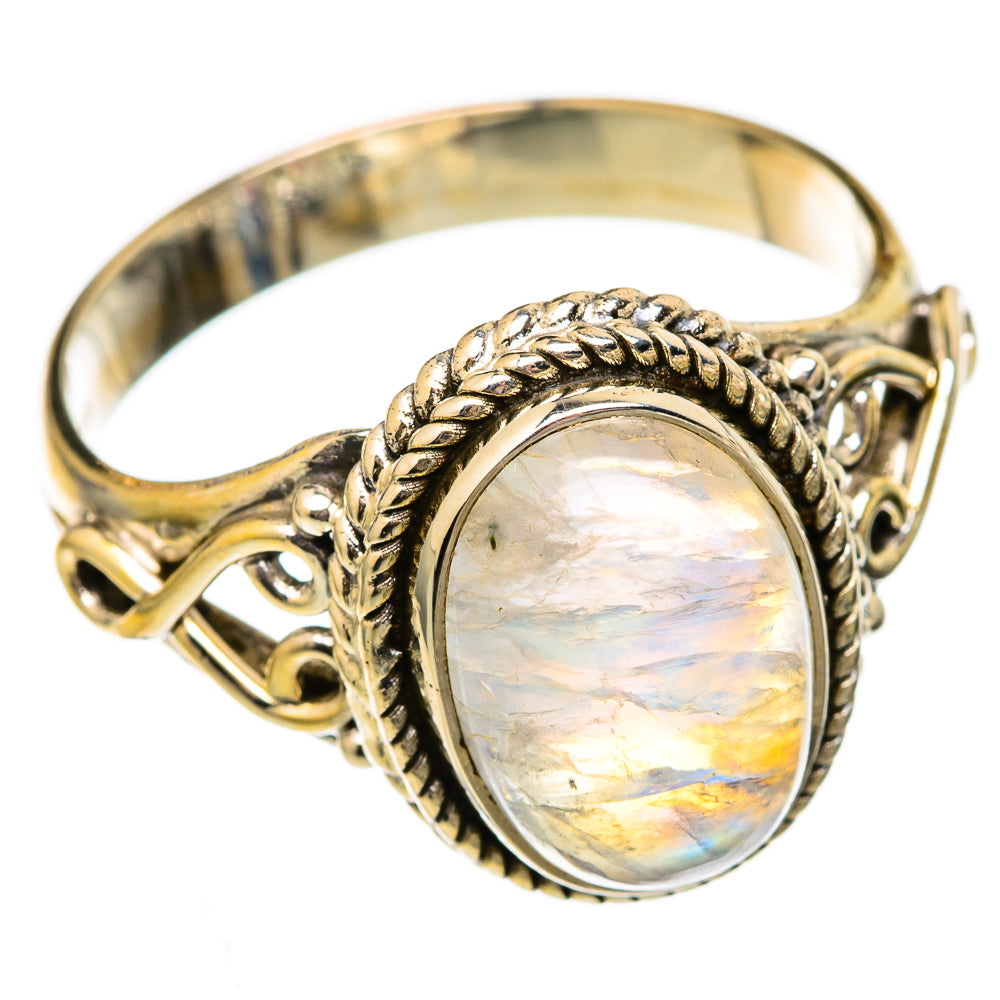 Rainbow Moonstone Rings handcrafted by Anasilvercos - RING102681 - Photo 2