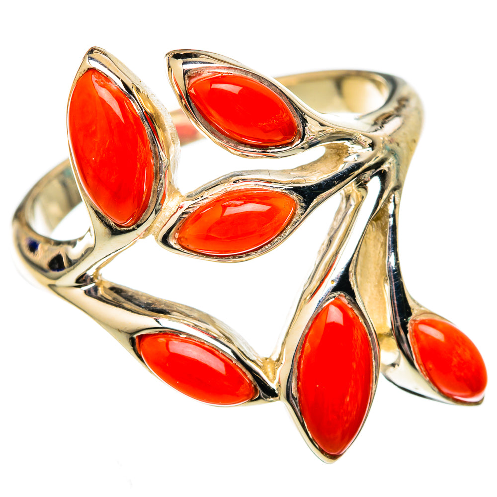 Mediterranean Red Coral Rings handcrafted by Anasilvercos - RING102689 - Photo 2