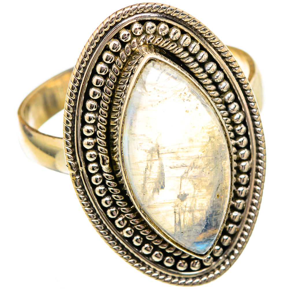 Rainbow Moonstone Rings handcrafted by Anasilvercos - RING102702 - Photo 2
