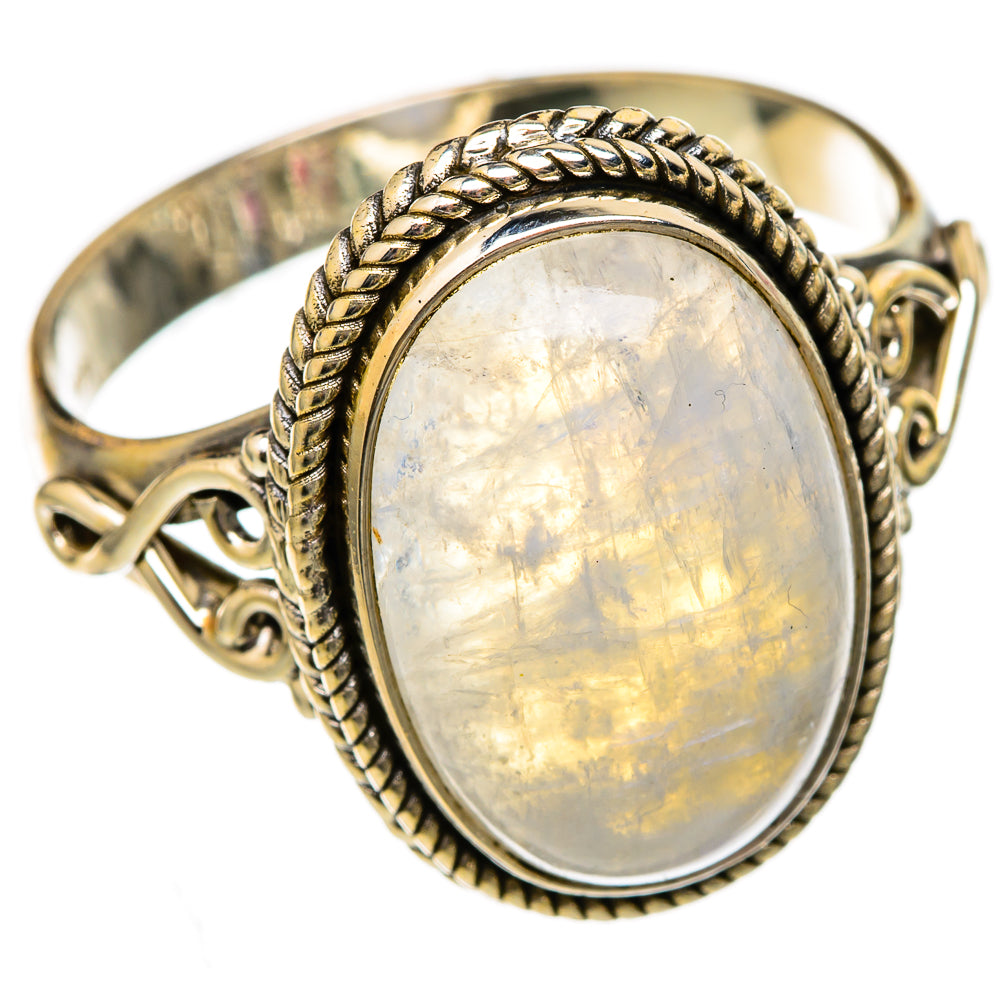 Rainbow Moonstone Rings handcrafted by Anasilvercos - RING102703 - Photo 2