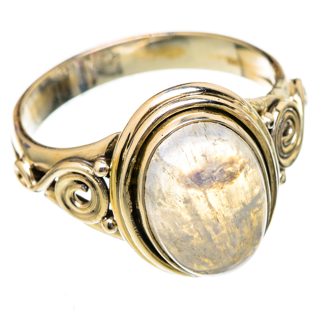Rainbow Moonstone Rings handcrafted by Anasilvercos - RING102705