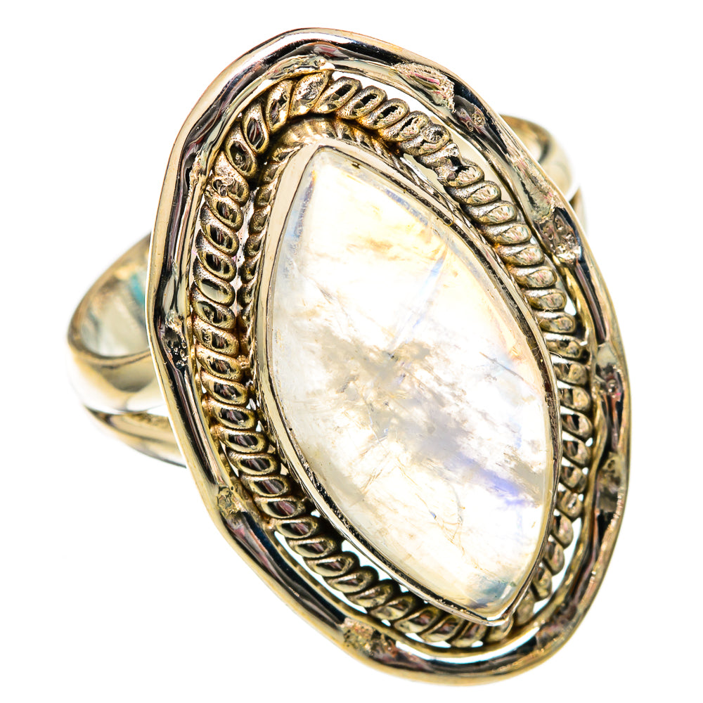 Rainbow Moonstone Rings handcrafted by Anasilvercos - RING102706 - Photo 2