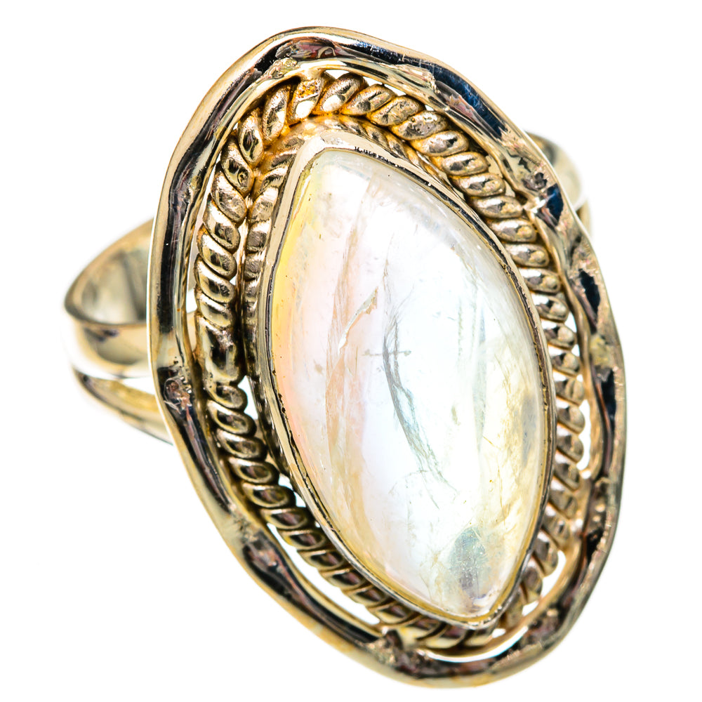 Rainbow Moonstone Rings handcrafted by Anasilvercos - RING102715 - Photo 2