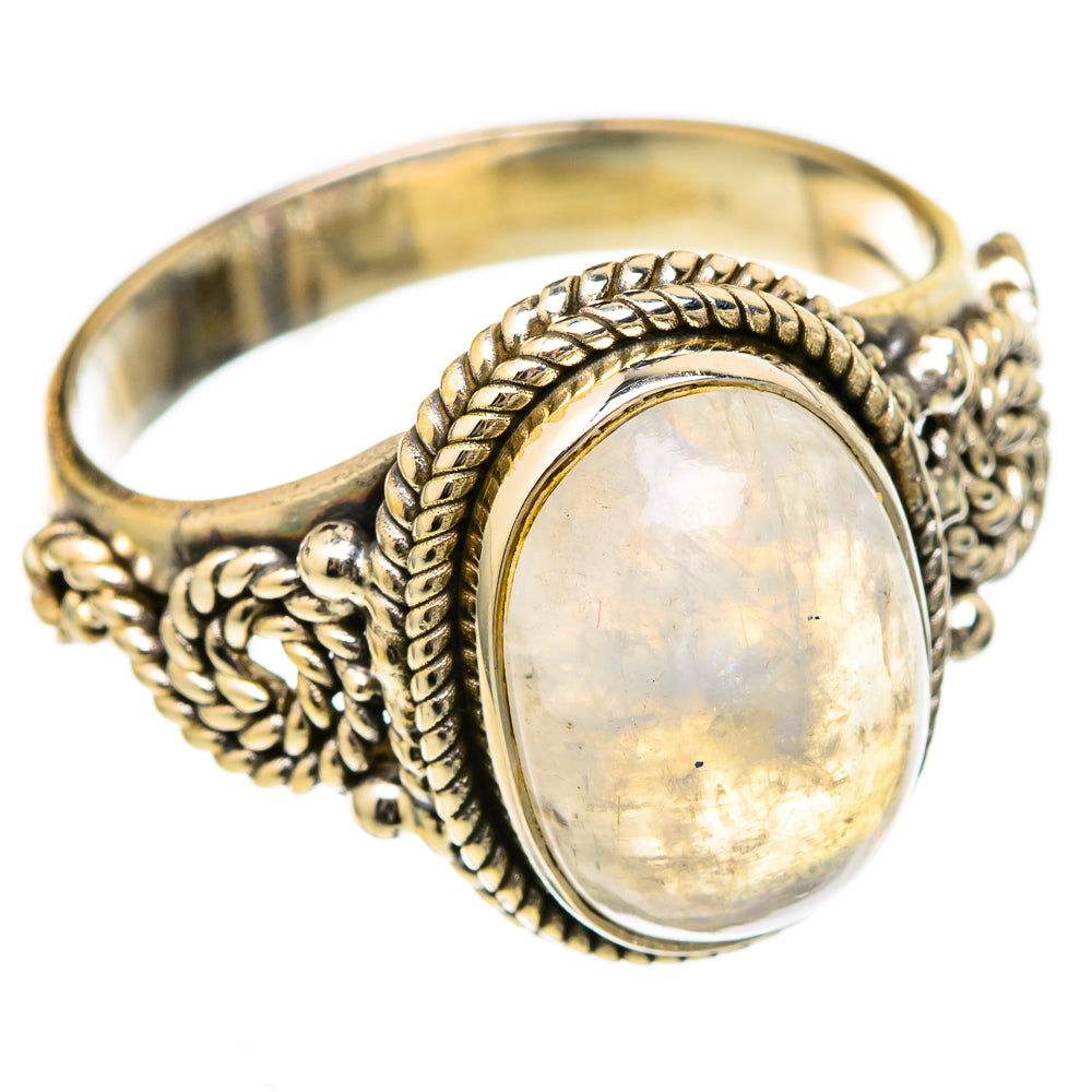 Rainbow Moonstone Rings handcrafted by Anasilvercos - RING102716