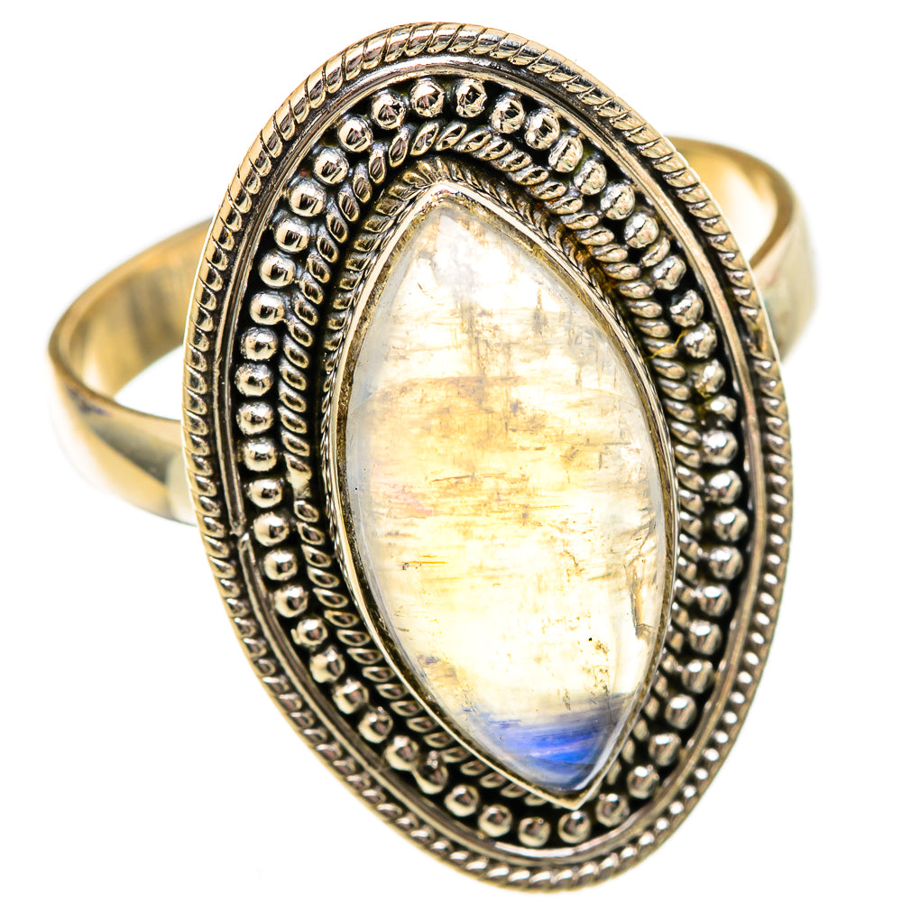 Rainbow Moonstone Rings handcrafted by Anasilvercos - RING102717 - Photo 2
