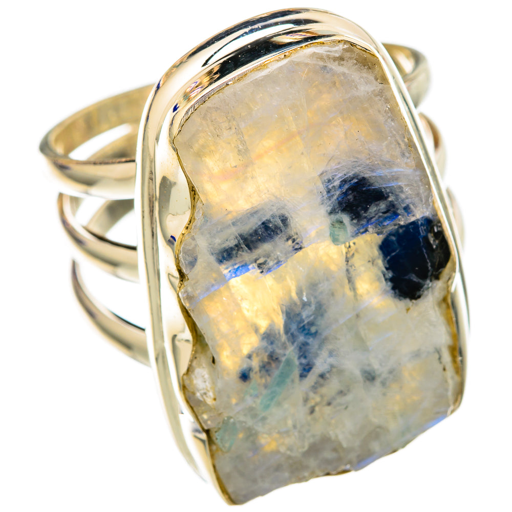 Rainbow Moonstone Rings handcrafted by Anasilvercos - RING102760