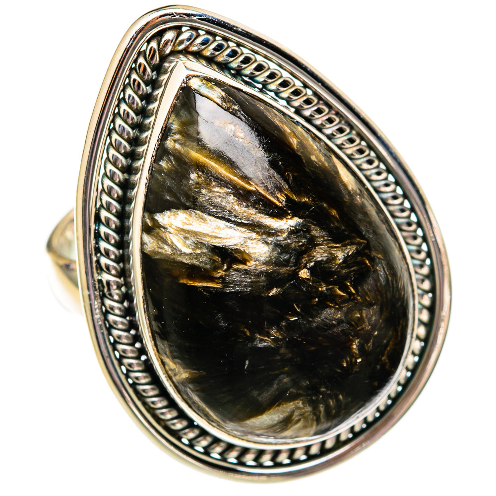 Golden Seraphinite Rings handcrafted by Anasilvercos - RING102823 - Photo 2