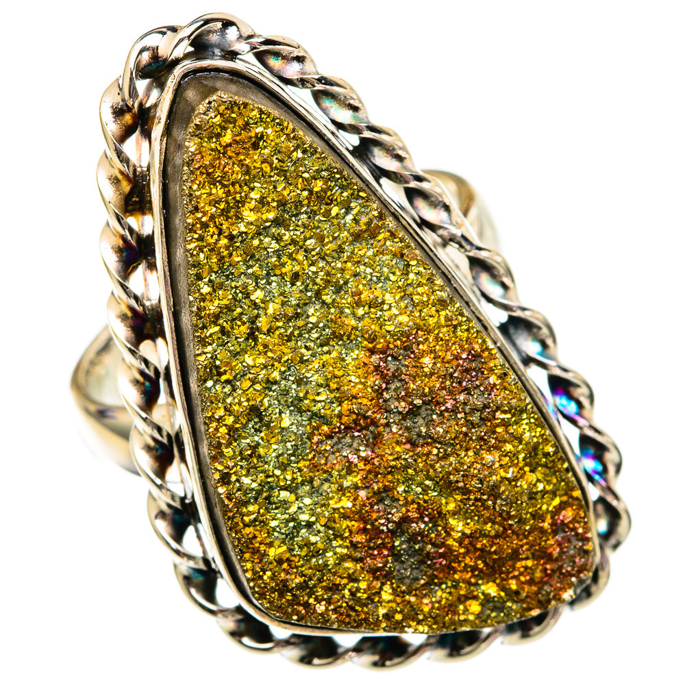 Spectro Pyrite Druzy Rings handcrafted by Anasilvercos - RING102838 - Photo 2