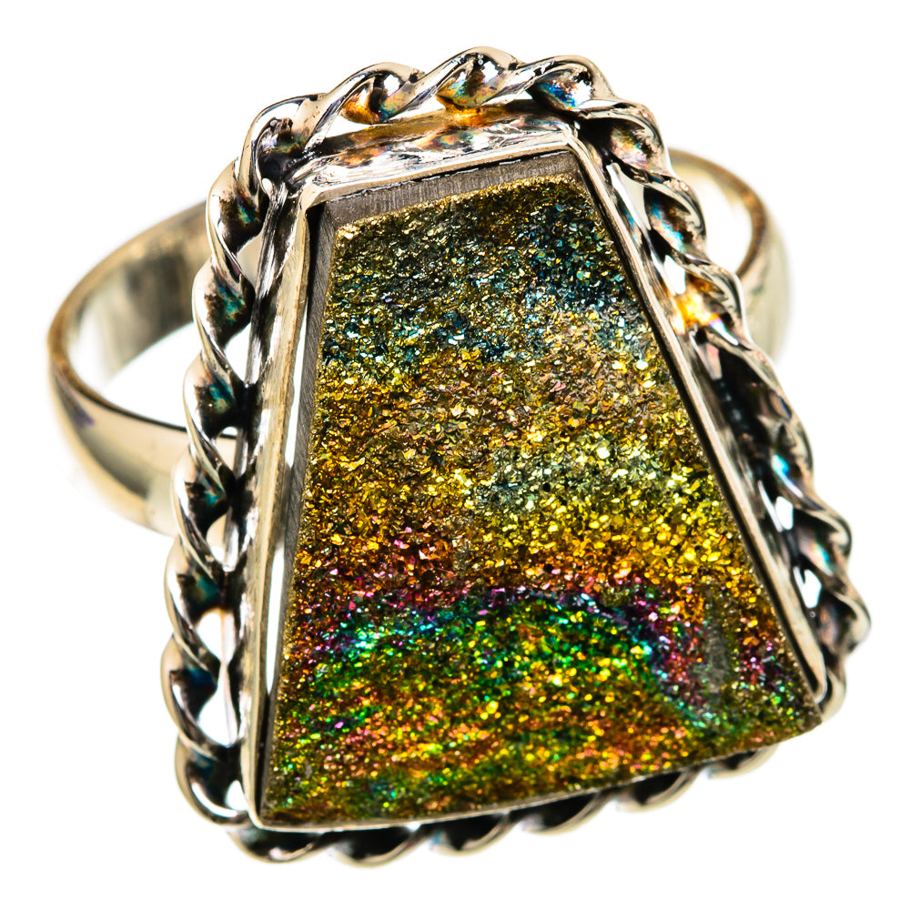Spectro Pyrite Druzy Rings handcrafted by Anasilvercos - RING102882 - Photo 2