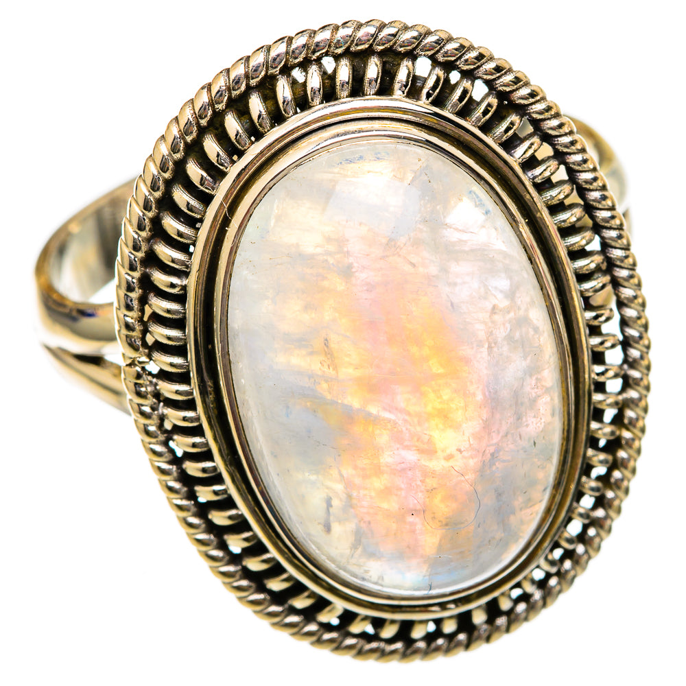 Rainbow Moonstone Rings handcrafted by Anasilvercos - RING102887