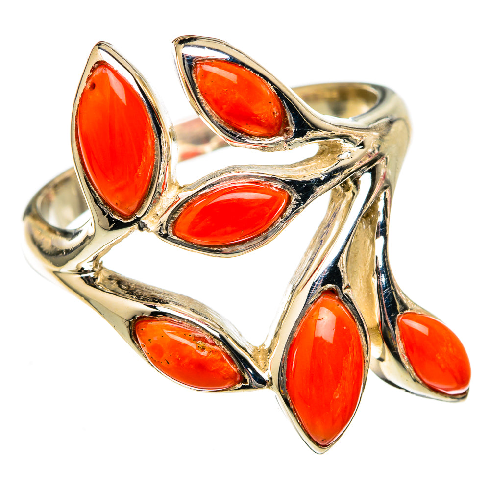 Mediterranean Red Coral Rings handcrafted by Anasilvercos - RING102904 - Photo 2