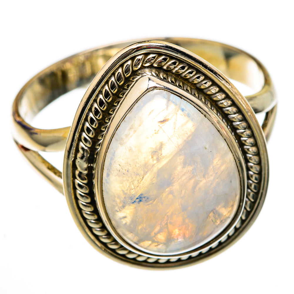 Rainbow Moonstone Rings handcrafted by Anasilvercos - RING102931